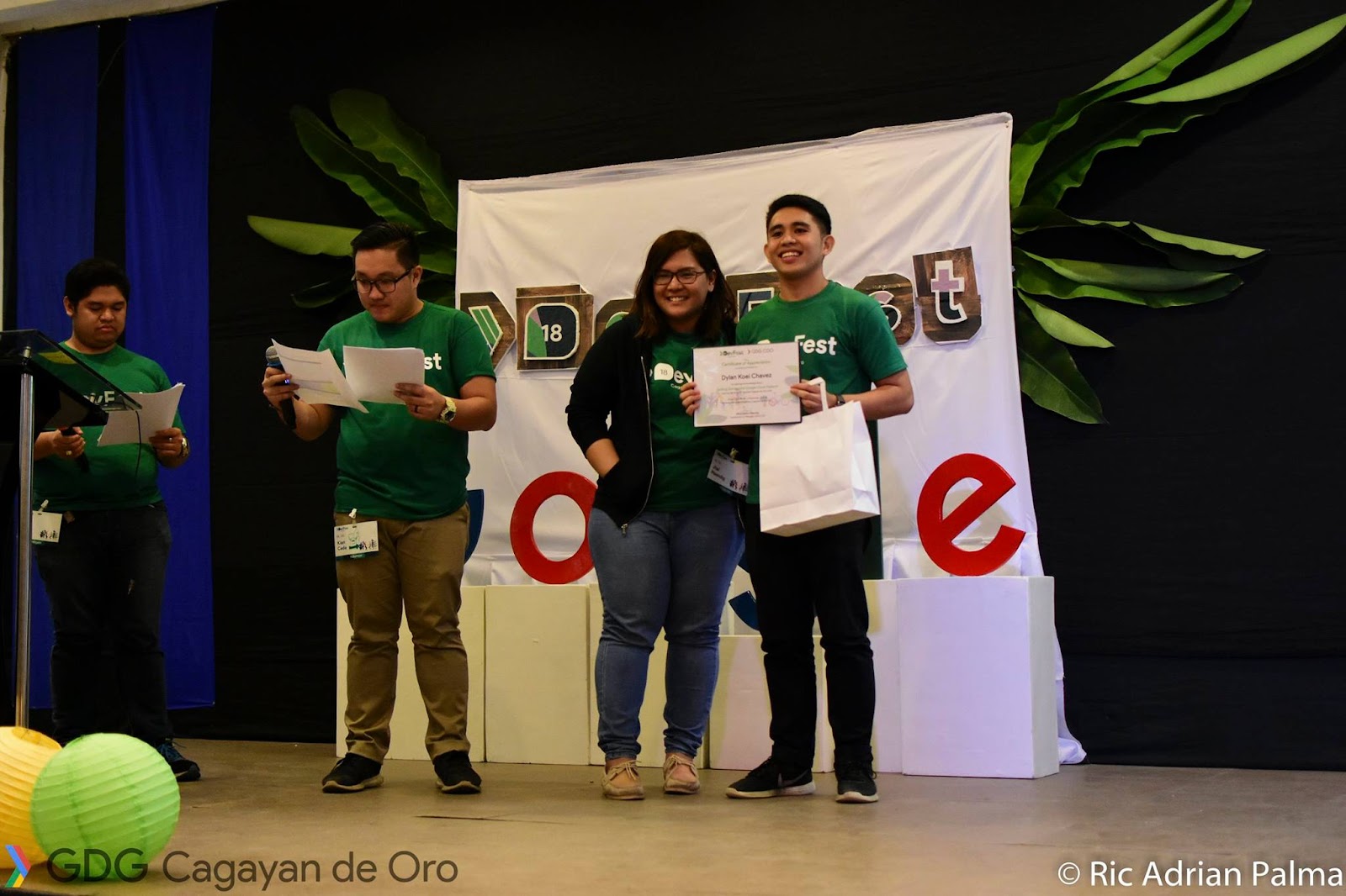 Dylan receiving a certification